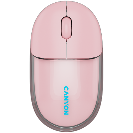 Periferice & Accesorii - CANYON mouse OnClick 24 BT/ Wireless Transparent/Pink