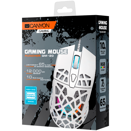 CANYON mouse Puncher GM-20 RGB 7buttons Wired White [5]