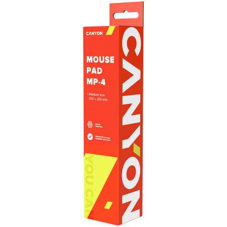 CANYON MP-4, Mouse pad,350X250X3MM,Multipandex,fully black with our logo (non gaming),blister cardboard [2]