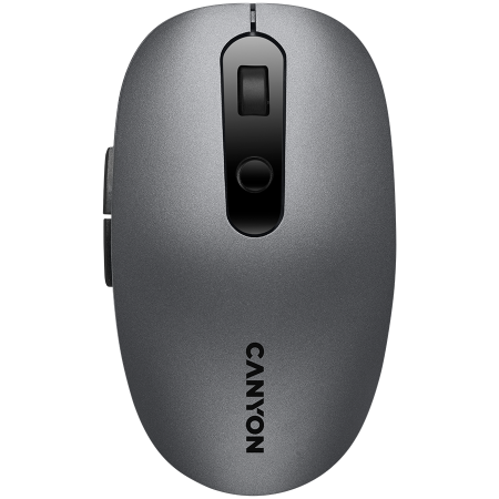 Periferice & Accesorii - CANYON MW-9, 2 in 1 Wireless optical mouse with 6 buttons, DPI 800/1000/1200/1500, 2 mode(BT/ 2.4GHz), Battery AA*1pcs, Grey, 65.4*112.25*32.3mm, 0.092kg