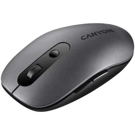 CANYON MW-9, 2 in 1 Wireless optical mouse with 6 buttons, DPI 800/1000/1200/1500, 2 mode(BT/ 2.4GHz), Battery AA*1pcs, Grey, 65.4*112.25*32.3mm, 0.092kg [1]