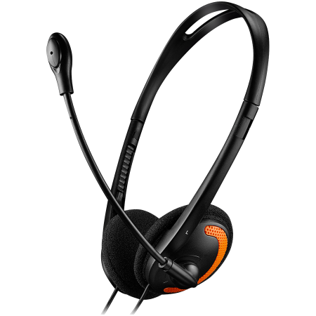 Audio - CANYON PC headset HS-01 PC Mic Flat 1.8m Black Orange