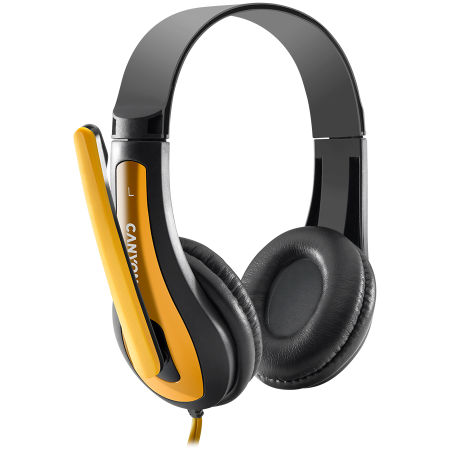 CANYON PC headset HSC-1 PC Mic Flat 2m Black Yellow [2]