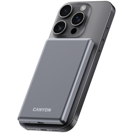CANYON power bank OnPower 505 slim Magnetic 5000 mAh PD20W Dark Grey [5]