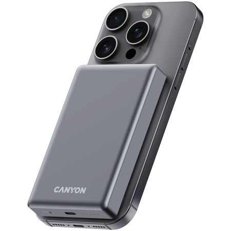 CANYON power bank OnPower 510 slim Magnetic 10000 mAh PD20W Dark Grey [5]