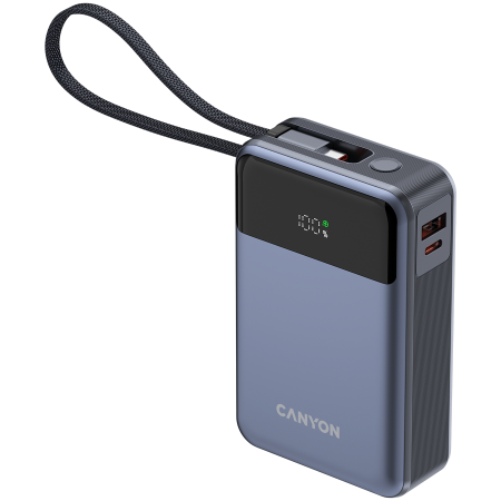 CANYON power bank OnPower 600 built-in cable 20000 mAh PD65W Dark Grey [2]