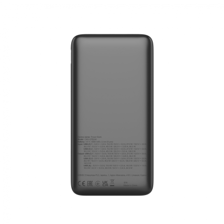 CANYON Power Bank PB-240, 25000mAh PD140W display power bank,Size160.0x82x27 mm Weight 508+-10g, Dark Grey [3]