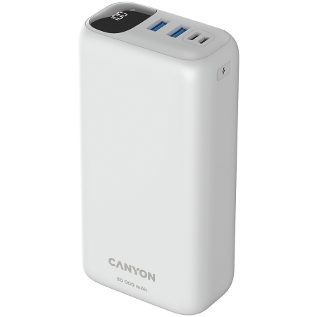 CANYON power bank PB-301 LED 30000 mAh PD 20W QC 3.0 White [1]