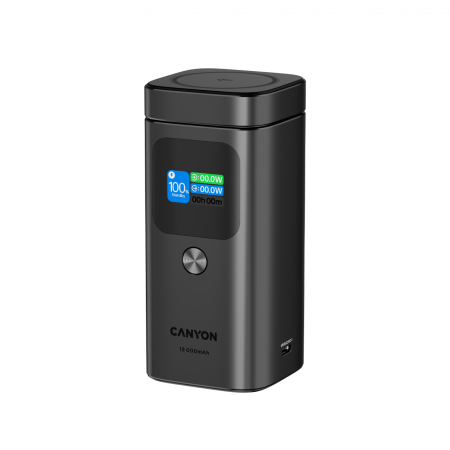 CANYON Qi2 magnetic power bank OnPower 150 15000mAh Aluminium Dark grey [1]