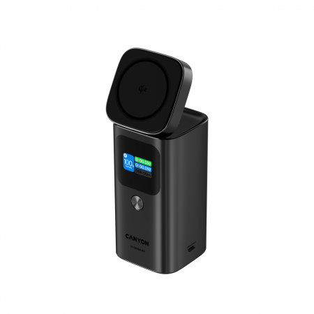 Accesorii - CANYON Qi2 magnetic power bank OnPower 150 15000mAh Aluminium Dark grey