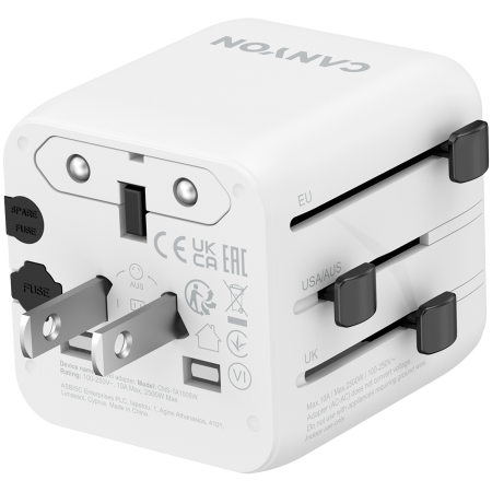 CANYON Travel Adapter OnTour One EU/UK/US/AUS White [2]