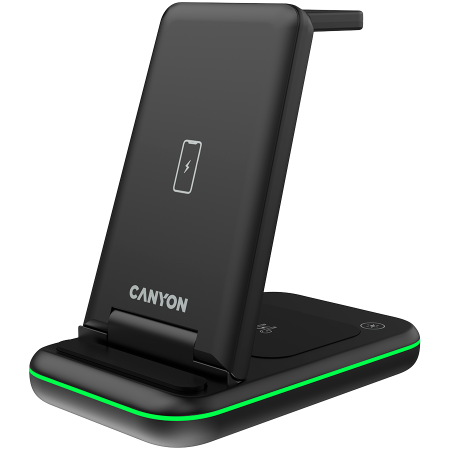 CANYON wireless charger WS-304 15W 3in1 Black [1]