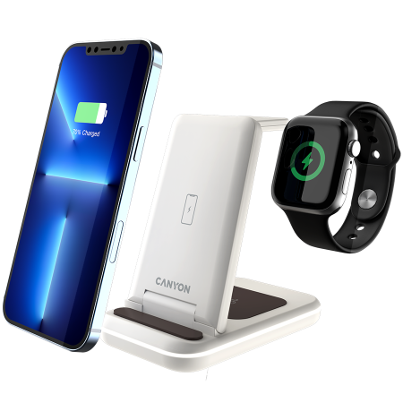 CANYON wireless charger WS-304 15W 3in1 Cosmic Latte [6]