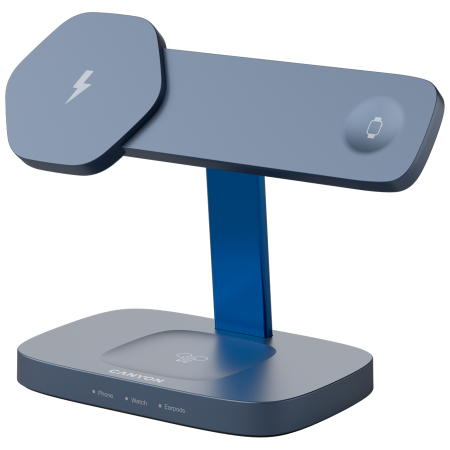 CANYON Wireless Charging Station Hexagon 310 3in1 DarkGrey/Blue [1]
