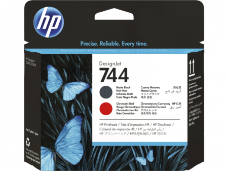 Cartus Cerneala - Cap de printare HP 744 Matte Black & Red Printhead F9J88A
