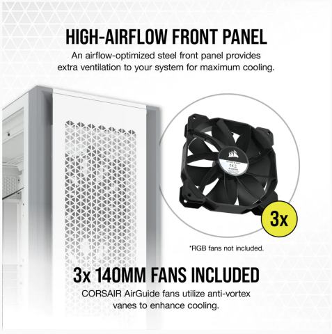 Carcasa Corsair 7000D AIRFLOW, RGB, Full Tower, White [1]