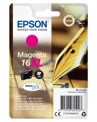 Epson - Cartuș cerneala Epson T163340 roz (magenta), original, 450 pagini, 6.5 ml