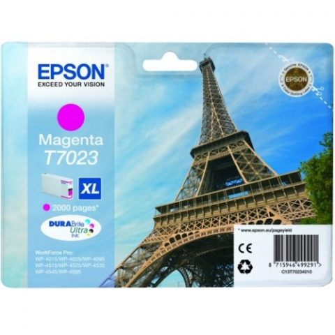 Cartus Cerneala - Cartus cerneala Epson T7023XL, roz (magenta), original, 2000 pagini, 21 ml