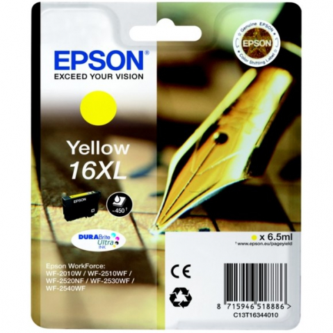Epson - Cartuș cerneala Epson T1634 , galben (Yellow), original, 450 pagini, 6.5 ml