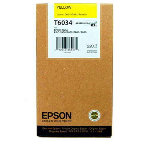 Cartus Cerneala - Cartuș cerneala Epson T603400 , galben (Yellow), original, 220 ml