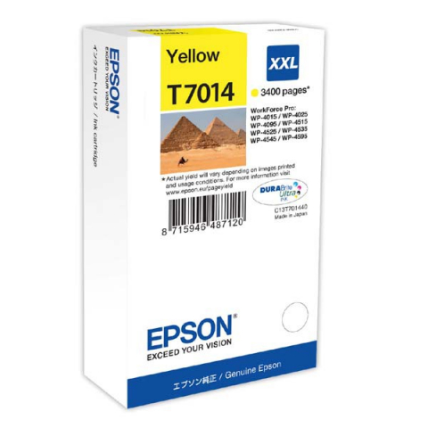 Cartus Cerneala - Cartuș cerneala Epson T7014, galben (yellow), original, 3400 pagini, 34.2 ml