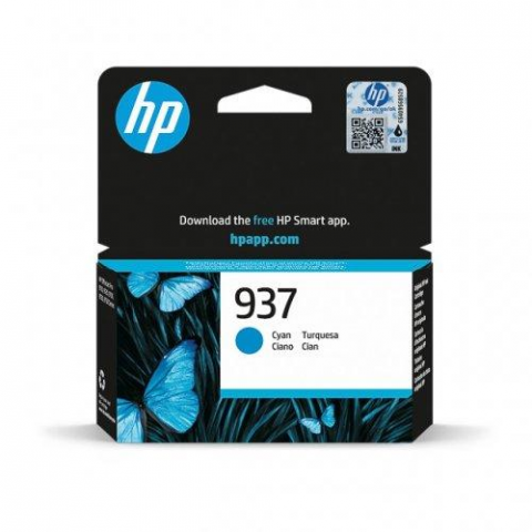 Cartus Cerneala - Cartus Cerneala HP 937 (4S6W2N), Original, Cyan, 825 pagini pentru HP OfficeJet Pro 9110, 9120, 9130, 9132e, 9720, 9730