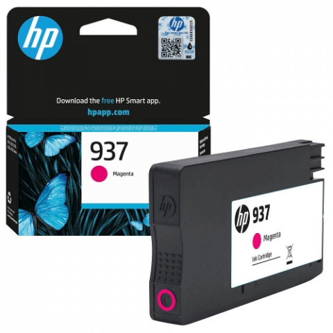 Cartus Cerneala - Cartus Cerneala HP 937 (4S6W3N), Original, Magenta, 825 pagini pentru HP OfficeJet Pro 9110, 9120, 9130, 9132e, 9720, 9730