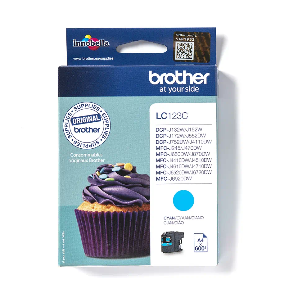 MFC-J4710DW - Cartus cerneala Brother LC123C, cyan (albastru), original, 600 pagini, 8.1 ml