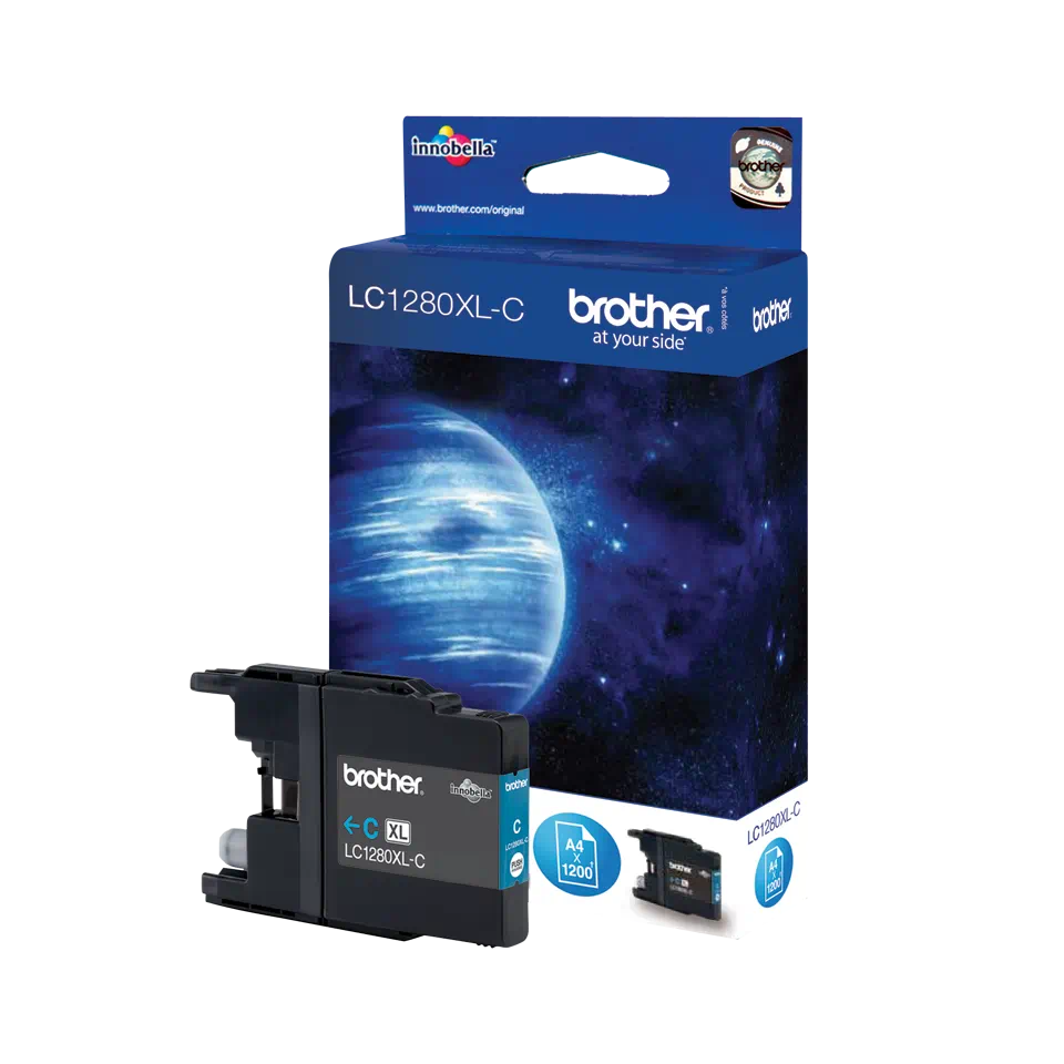 Cartuș cerneala Brother LC1280XLC, albastru (cyan), original, 1200 pagini