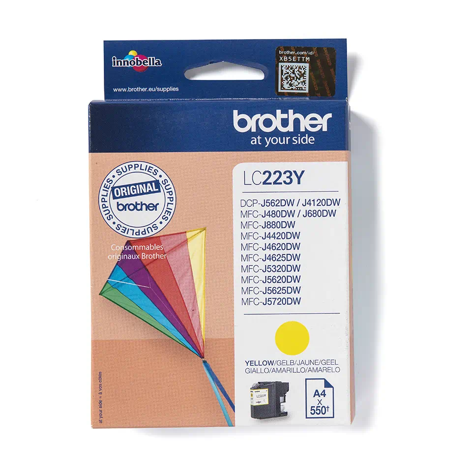 MFC-J5320DWDW - Cartus cerneala Brother LC-223Y, galben (yellow), original, 550 pagini, 10 ml