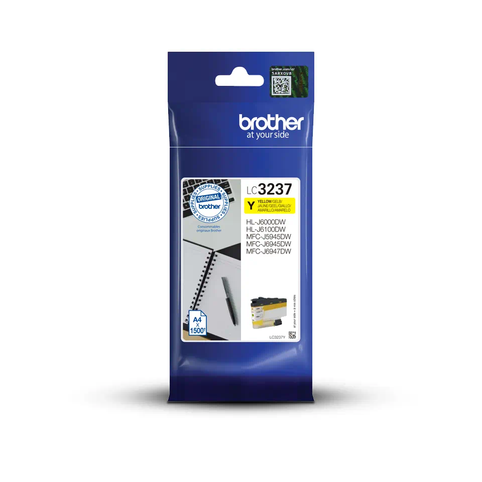 HL-J6000DW - Cartus cerneala Brother LC3237Y, galben (yellow), original, 1500 pagini, 14.5 ml