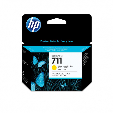 Cartuse Plottere - Set cartuse cerneala HP 711 Yellow CZ136A 3buc/set