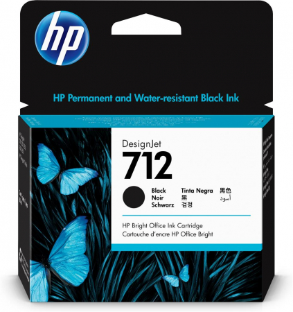 Cartuse Plottere - Cartus cerneala HP 712 80-ml Black DesignJet 3ED71A