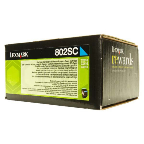 Cartus Toner - Cartus toner Lexmark 802SC Cyan Return Program 80C2SC0