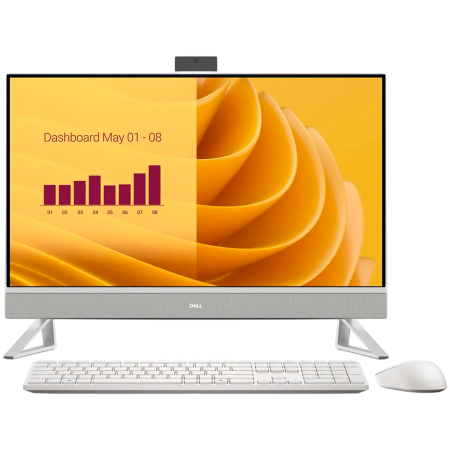 Desktop PC - Dell 27 AIO,27"FHD(1920x1080)Infinity Touch,Intel Core 7 150U(12MB cache,10cores,12threads,5.4GHz),32GB(2x16)DDR5 5200 MT/s,1TB(M.2)PCIe NVMe SSD,Intel Graphics,Wi-Fi 6E AX211(2x2)+BT,Dell Pro Kb&Mous
