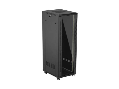 Dulap rack 19 inch freestanding Lanberg 37U 600x800 usa sticla negru (FF01-6837-12BL) - LANBERG [2]