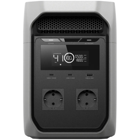 EcoFlow DELTA 3 Classic Portable Power Station, Capacity: 1024Wh, AC Output: 1800W total (surge 3600W), Number outlets 5 (2 AC Outlets, 1 USB-A Fast Charge, 2 USB-C), Mobile App, X-Boost, IP65 [1]