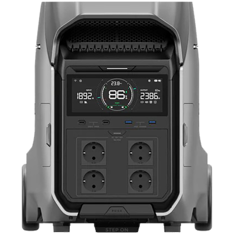 EcoFlow DELTA PRO 3 Portable Power Station, Capacity: 4096Wh, X-Boost Output 6000W, AC Output: 4000W total, Number outlets 12 (7 AC Outlets, 2 USB-A Fast Charge, 2 USB-C, 12V DC Output), Mobile App, B [1]