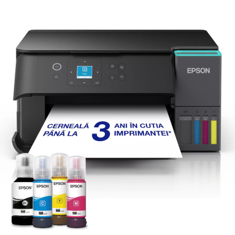 Imprimante - Multifunctional inkjet CISS Epson EcoTank L4360 A4 Wi-Fi Duplex Negru (C11CL41408) - EPSON