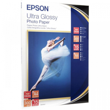 Consumabile - Hartie foto Epson S041927, dimensiune A4, 15 coli, tip ultra glossy, greutate 300g/m2