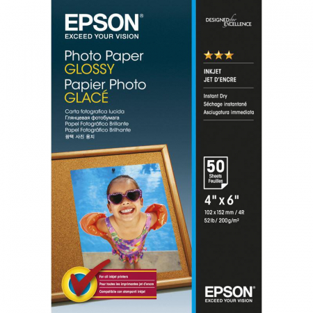 Hartie foto - Hartie foto Epson S042547, dimensiune 10x15cm, 50 coli, tip glossy, greutate 200g/m2