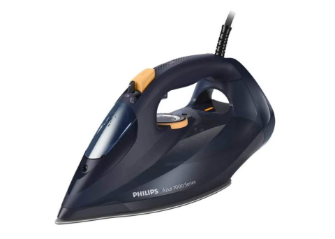 NOD_products - Fier de Calcat PHILIPS Seria 7000 DST7060/20, 3000W, 250g/min, 300ml, Talpa SteamGlide Elite, Bleumarin-Galben