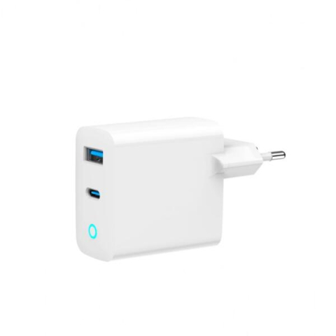 Accesorii smartphone - Incarcator Rapid GEMBIRD, 65W GaN, 2 Porturi (1x USB-C + 1x USB-A), LED, Alb