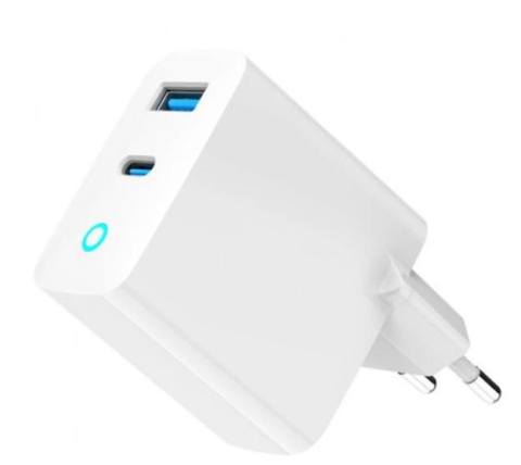 Incarcator Rapid GEMBIRD, 65W GaN, 2 Porturi (1x USB-C + 1x USB-A), LED, Alb [1]