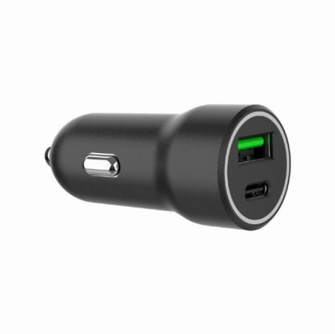Telecom & Wearables - Încărcător auto Gembird cu 2 porturi USB, Type-C PD 20W, Negru (TA-UC-A2PDQC20-CAR-01)
