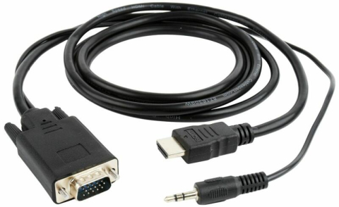 Periferice PC - Adaptor video Gembird HDMI la VGA cu Audio, 3m, Negru (A-HDMI-VGA-03-10)