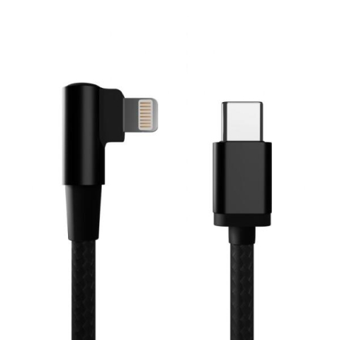Telefoane - Cablu de date și încărcare Gembird USB-A la Lightning, Inversat (Angled), 0.2m, Negru (CC-USB2-CMLML-0.2M)