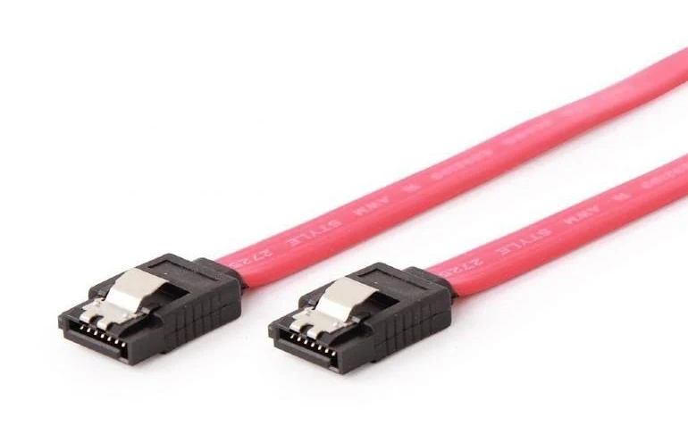 Accesorii Stocare - Cablu de date Gembird Serial ATA III (SATA), 100 cm, cu cleme metalice, Roșu (CC-SATAM-DATA-XL)