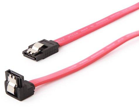Periferice PC - Cablu date Gembird SATA III 10cm cu mufa la 90 grade Rosu