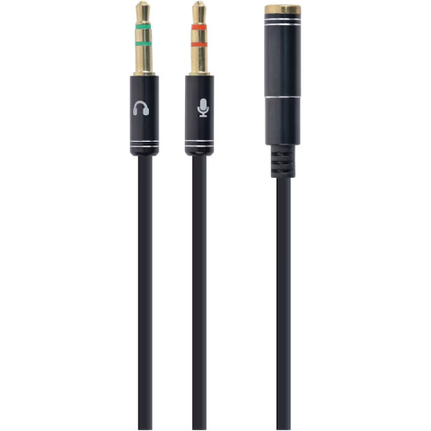 Adaptoare - Adaptor audio Gembird CCA-418M jack 4-pini mamă la 2 x jack 3.5mm tată